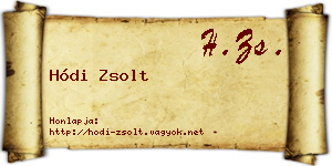 Hódi Zsolt névjegykártya